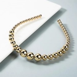 Diadema Para Mujer Bolitas Dorada