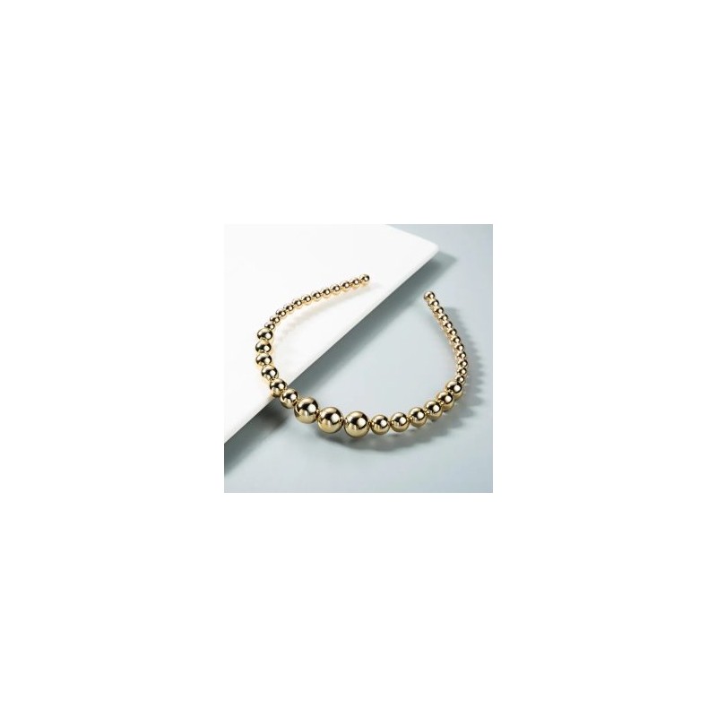 Diadema Para Mujer Bolitas Dorada