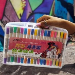 Estuche con 36 marcadores de Acrilico Jiawei Unicorn