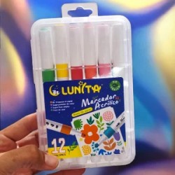 Estuche Lunita con Plumones Acrilicos 12 pzs L250-12