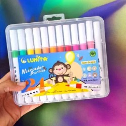 Estuche Lunita Plumones Acrilicos 24 pzs Monito L251-24