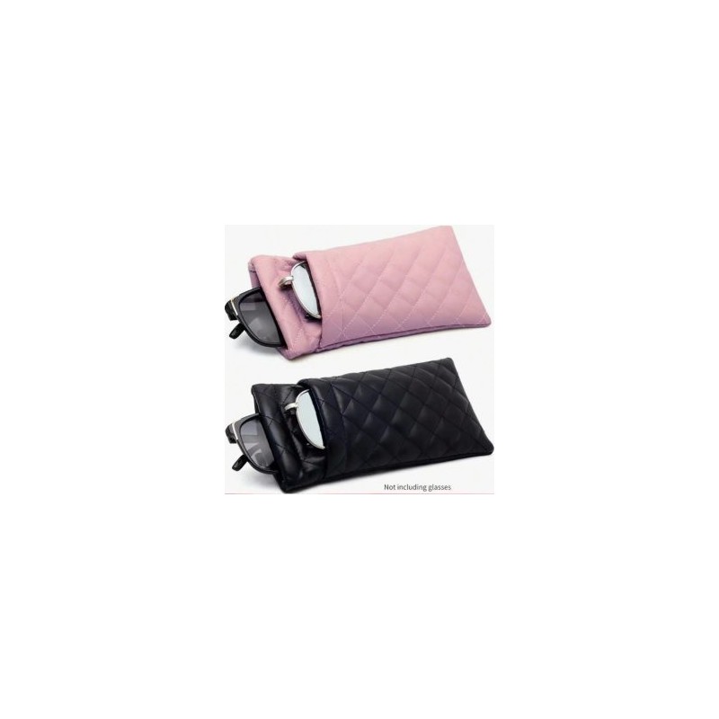 Estuche para gafas con doble Compartimiento de ViniPiel tacto Suave Portátil
