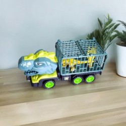 Juguete Camioneta de Friccion de dinosaurio con Jaula + 2 dinotoys