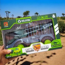 Juguete en forma de Camioneta de Dinosaurio y Jaula con Huevo y Carrito de Dino