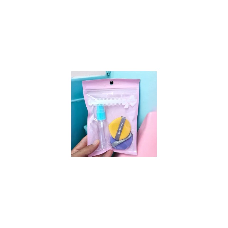 Kit de 2 Esponjas para Maquillaje Con Atomizador de bolsillo