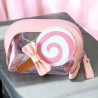 Lapicera Cosmetiquera 2 en 1 Transparente Kawaii con Diseño de Paleta Dulce Rosa