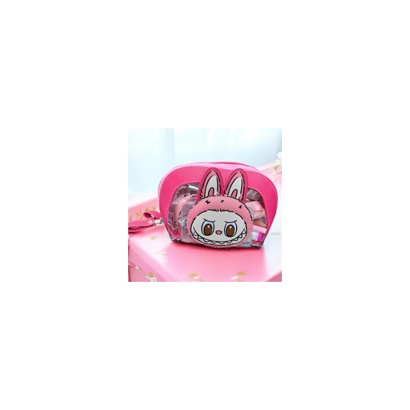 Lapicera Cosmetiquera 2 en 1 Transparente Kawaii con Diseño Labubu