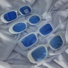 Lentes De Sol Armazon Resina Color Blancos con Lente Azul (Se envia al azar)