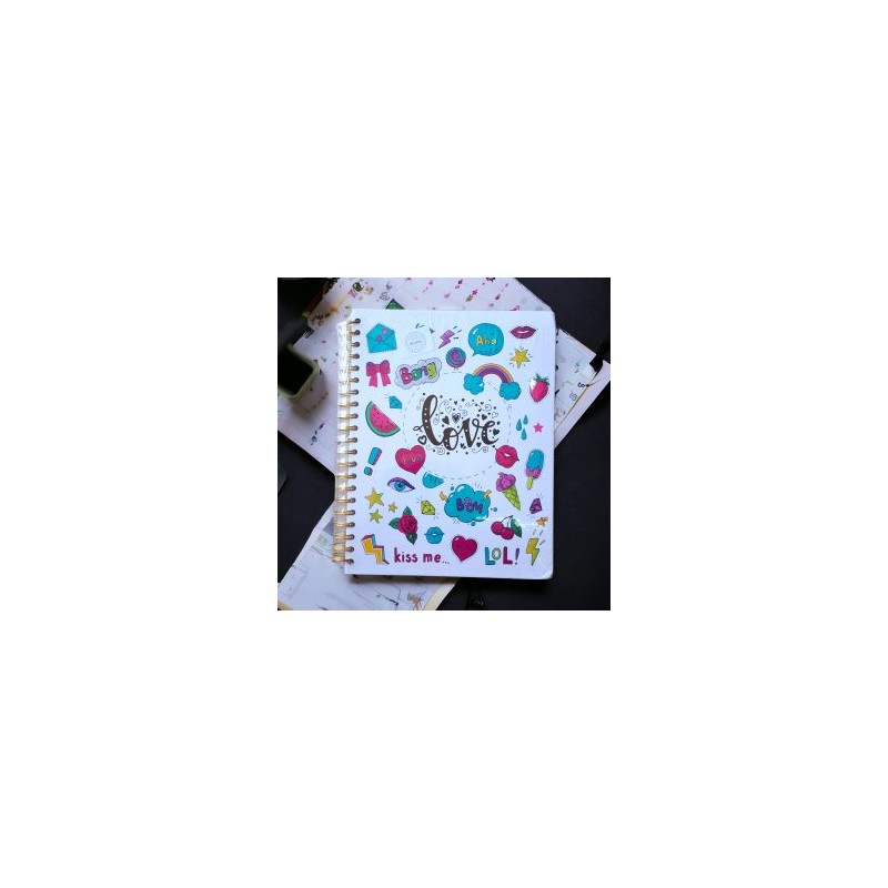 Libreta 100 Hojas Rayas Tamaño Profesional Diseños Cute