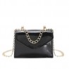 Mini Bolso Crossbody para Dama con Cadena Brilloso color Negro