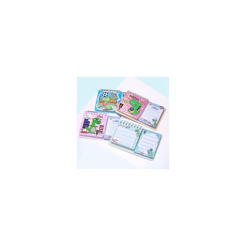Mini Libreta con Notas Adhesivas Diseños Dinosaurios Kawaii