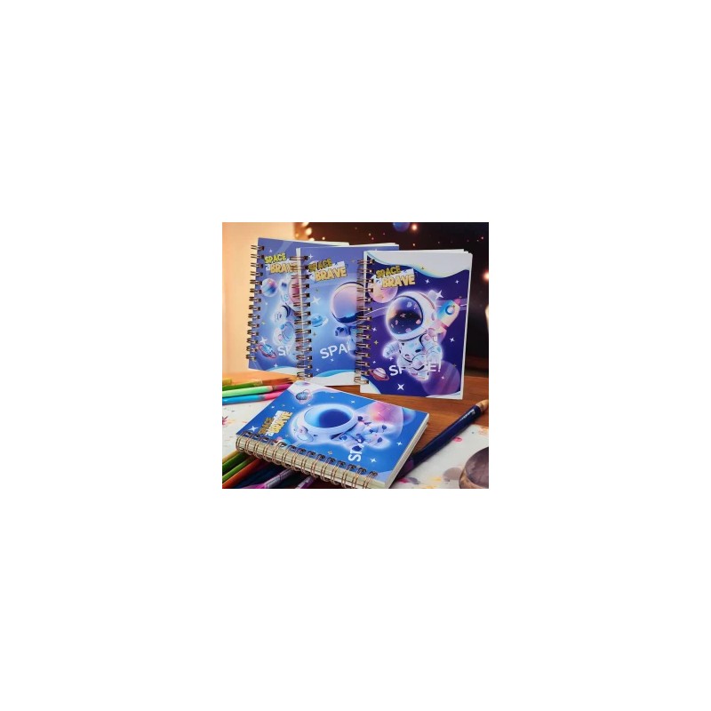 Mini Libreta Espiral 80 Hojas de Raya Astronauta Space Brave