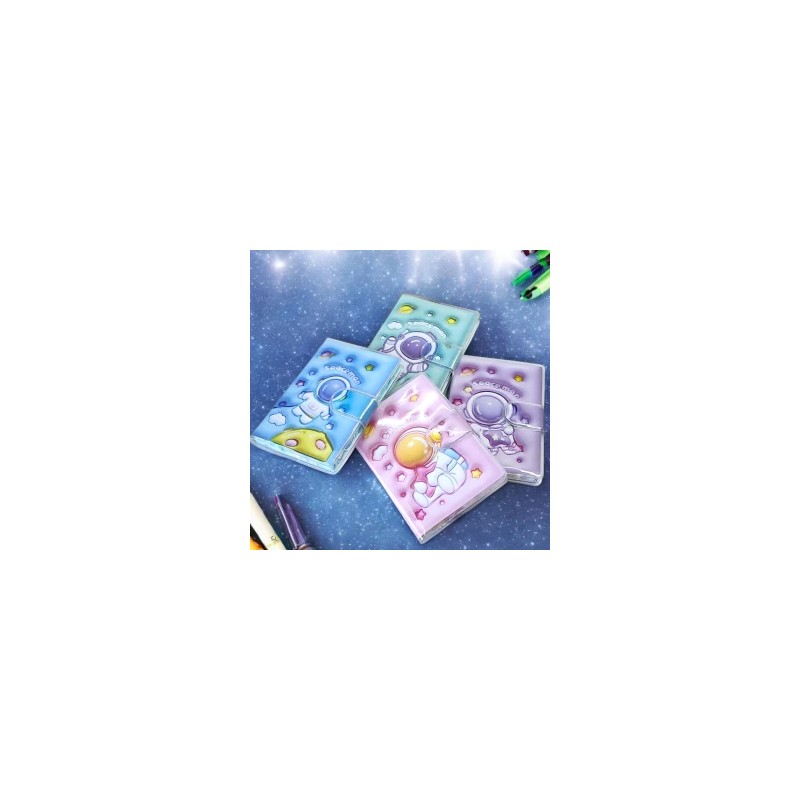 Mini Libreta Kawaii Plastificada Filo de Hoja Decorada Astronautas