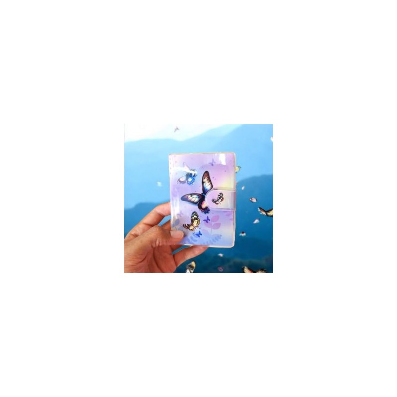 Mini Libreta Kawaii Plastificada Filo de Hoja Decorada Mariposa