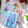 Mini Libreta Kawaii Plastificada Filo de Hoja Decorada Tulipanes