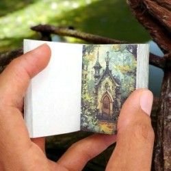 Mini Libretita con 100 Hojas Decoradas de Tarjeta para decoración the Green Forest