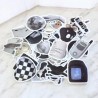 Pack con 50 Stickers Diseños Vintage Black and White