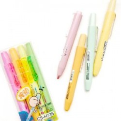 Pack de 4 Marcatextos Retractiles Colores Pastel H735