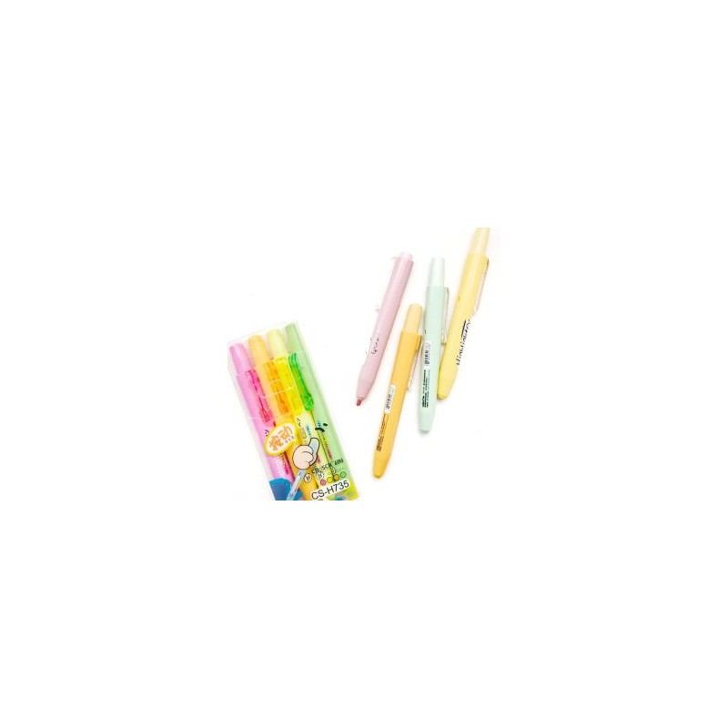 Pack de 4 Marcatextos Retractiles Colores Pastel H735