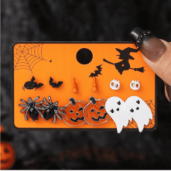 Pack de 6 Pares Aretes Aleación Diseños Halloween