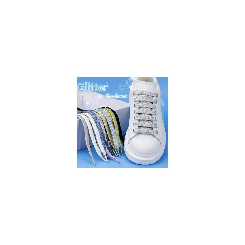 Agujetas Cordones Coloridos Brillantes Metalicos Planos