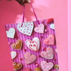 Bolsa de Regalo Grande Negra Happy Birthday Neon