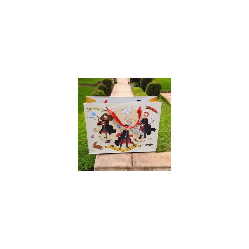 Bolsa de Regalo Mediana Plateada con Relieve