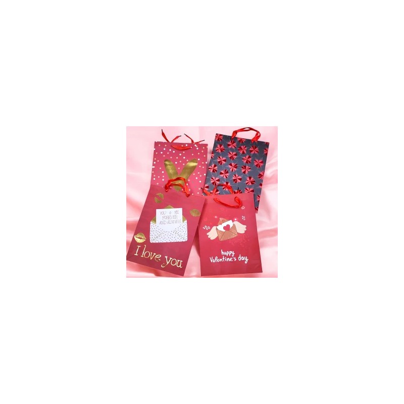 Bolsa de Regalo Navideña con Brillos 3D Mediana