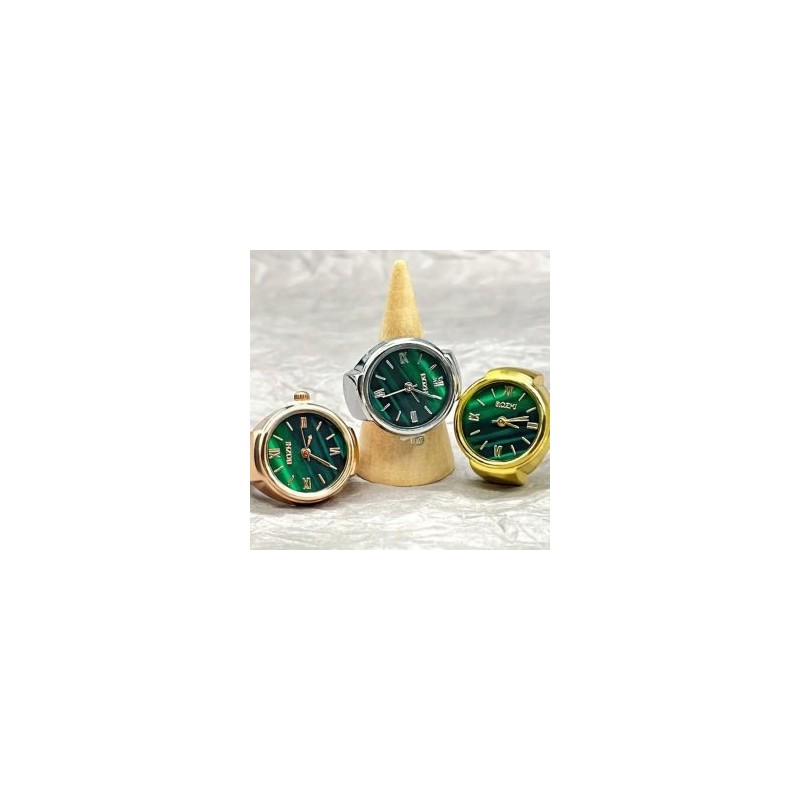 Anillo Reloj Esfera Verde Vintage