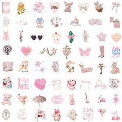 Pack 50 Stickers Impermeables Pegatinas Vintage Tornasol Aperlado