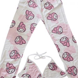 Pijama Pantalón Dama Afelpado + Bra Modelo: Barbie Cara Completa
