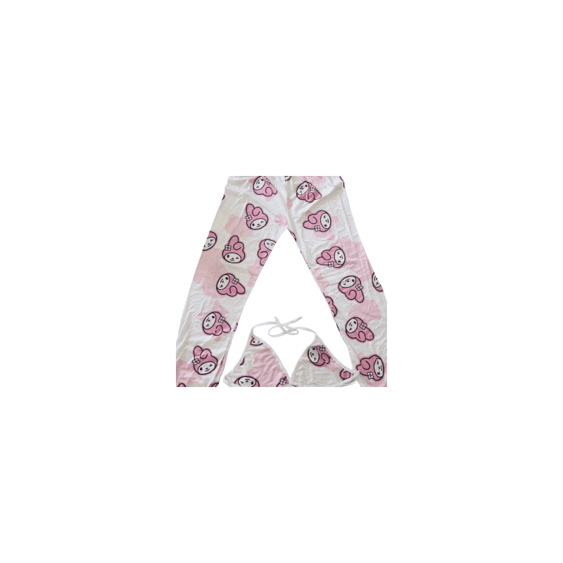 Pijama Pantalón Dama Afelpado + Bra Modelo: Barbie Cara Completa