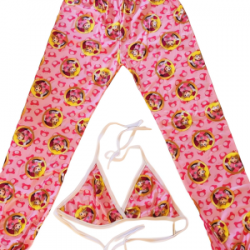 Pijama Pantalón Dama Afelpado + Bra Modelo: Cara Melody Completa