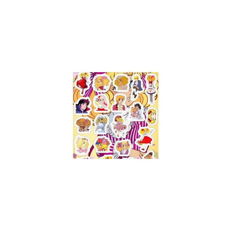 Planilla con 25 Stickers Cortados con Laser Candy Candy