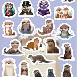 Planilla con 26 Stickers Cortados con Laser 1D