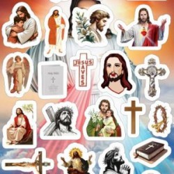 Planilla con 26 Stickers Cortados con Laser Jesus