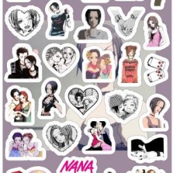 Planilla con 29 Stickers Cortados con Laser Nana