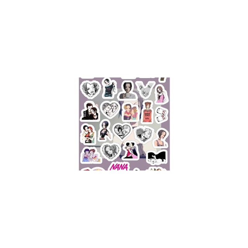 Planilla con 29 Stickers Cortados con Laser Nana