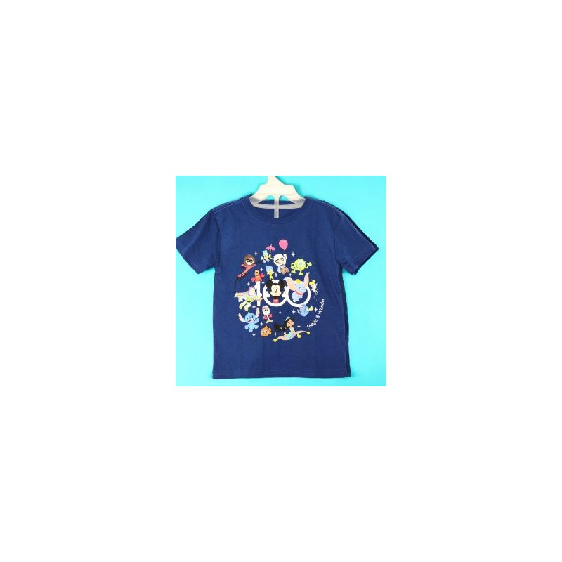 Playera Kids Manga Corta Estampada Diney 100 Azul Marino