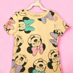 Playera Kids Manga Corta Estampada Minnie Caras Nude