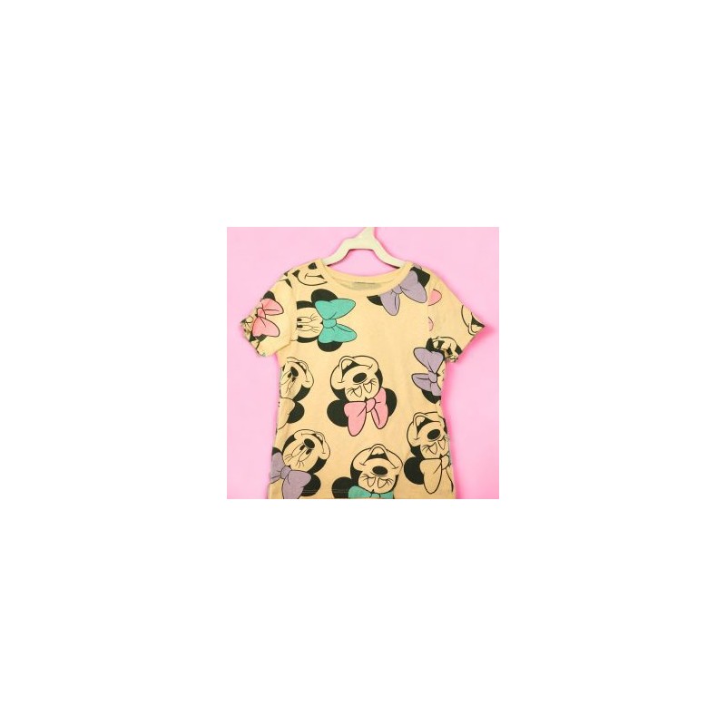 Playera Kids Manga Corta Estampada Minnie Caras Nude