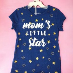 Playera Kids Manga Corta Estampada Moms Little Stars Azul