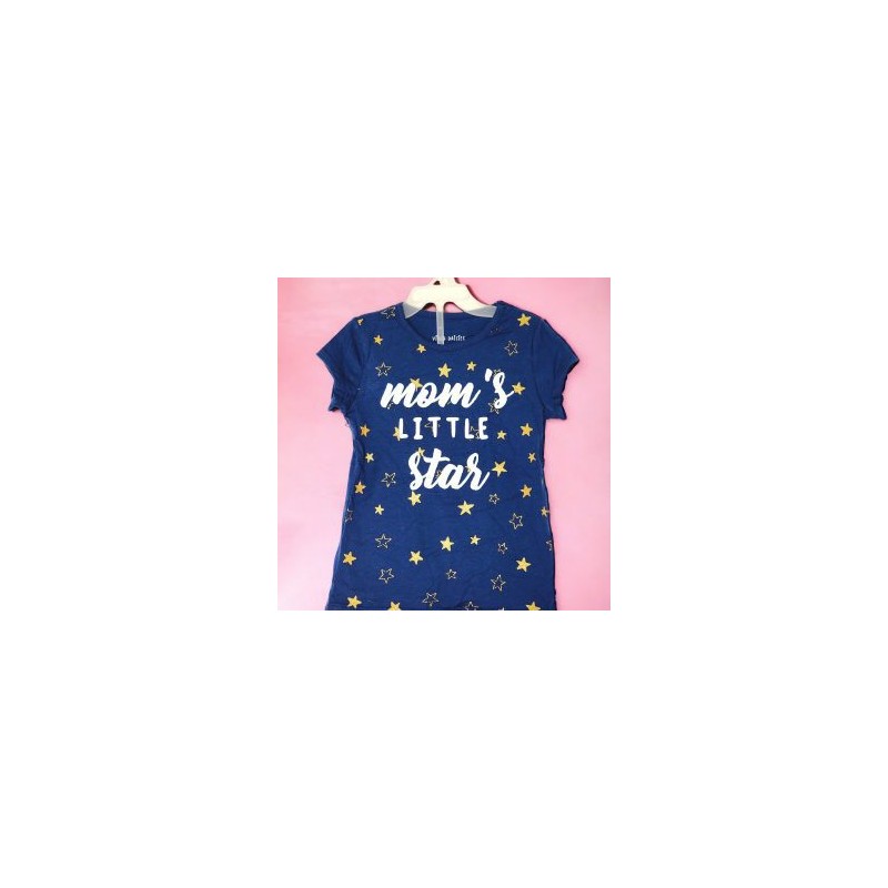 Playera Kids Manga Corta Estampada Moms Little Stars Azul