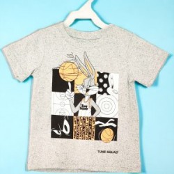 Playera Kids Manga Corta Estampada Space Bugs Gris