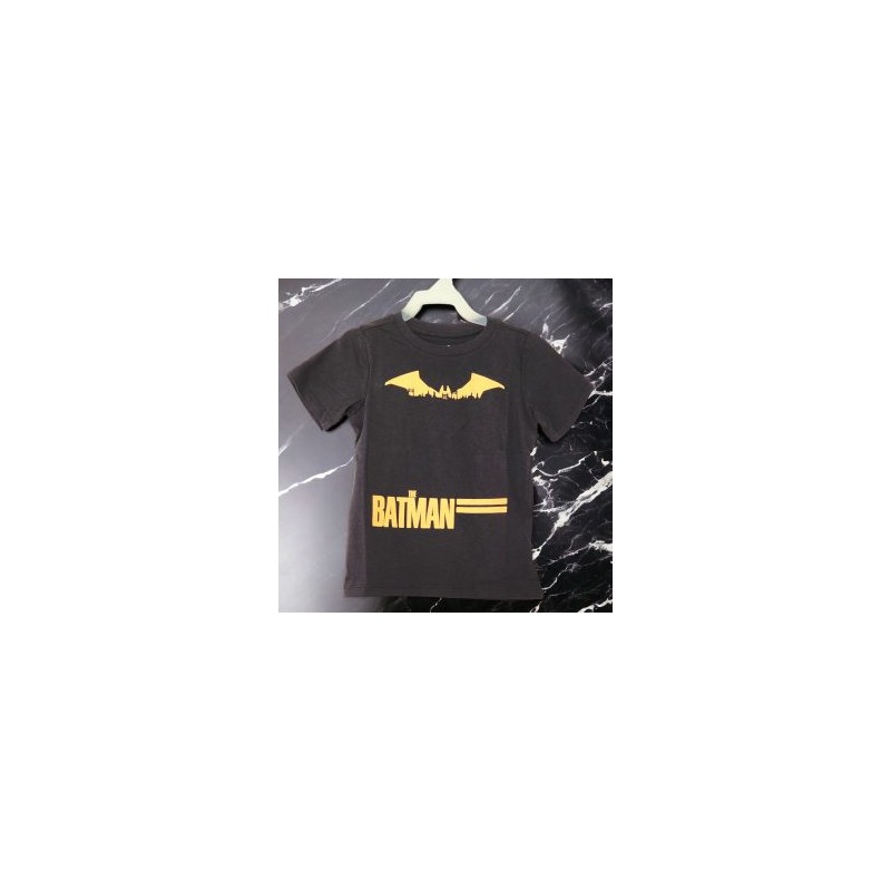 Playera Kids Manga Corta Estampada The Batman Negra