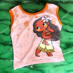 Playera para Niña Rosa sin Mangas Moana