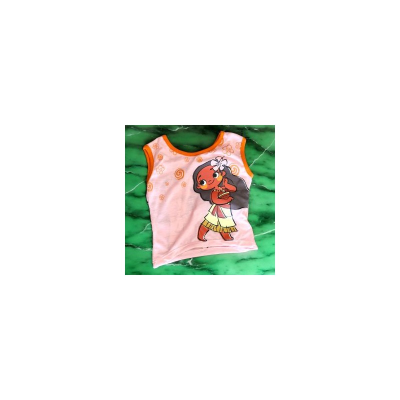 Playera para Niña Rosa sin Mangas Moana