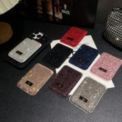 Portacredenciales con incrustaciones de rhinestones brillantes y soporte magnético