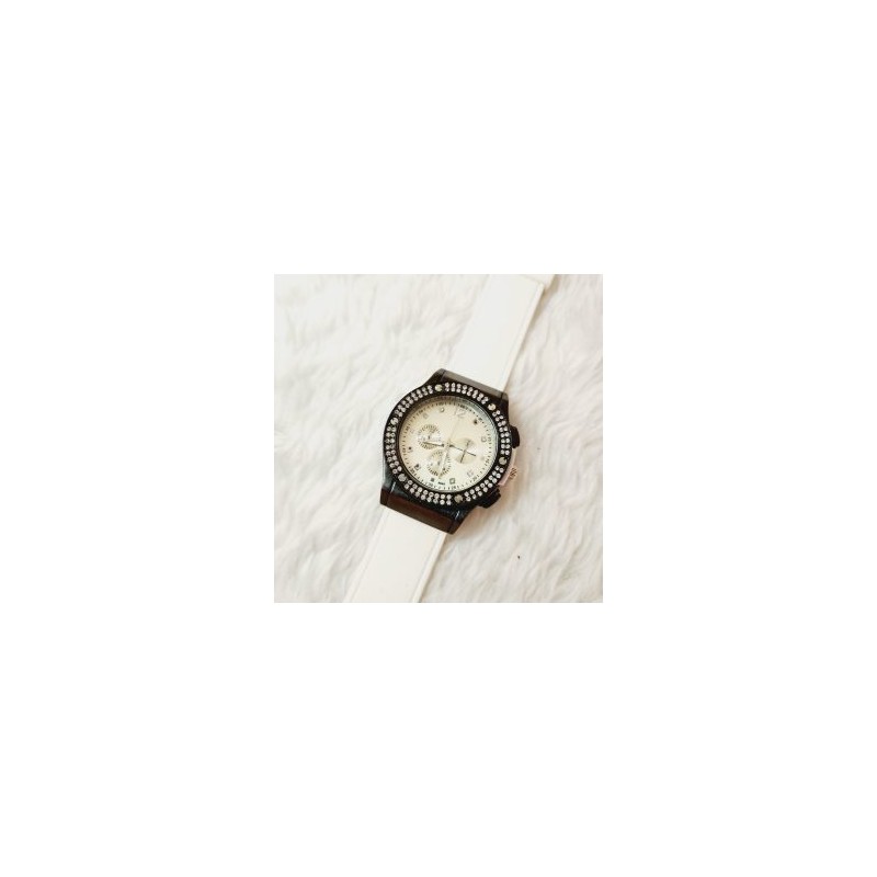 Reloj circular Grande con Brillos correa silicón Ajustable