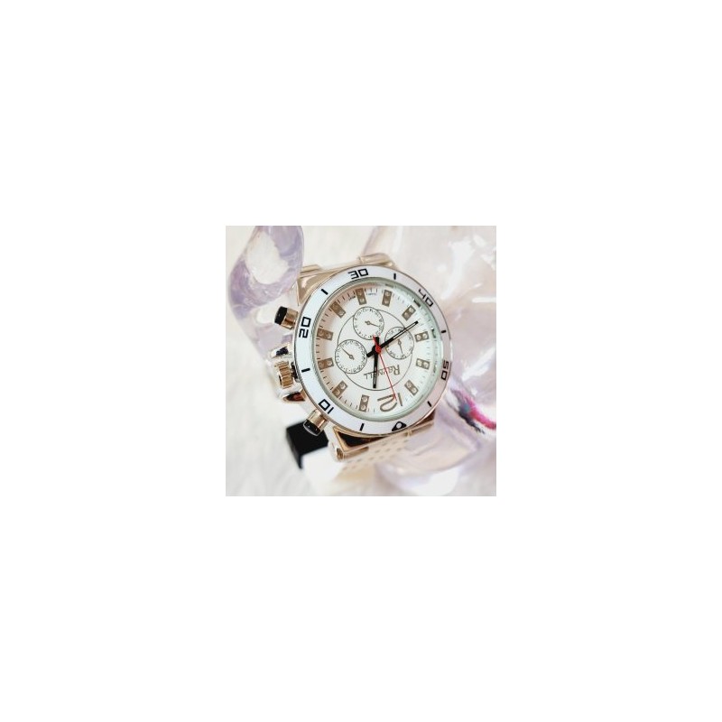 Reloj Circular Grande Correa Ajustable Silicon Puntos